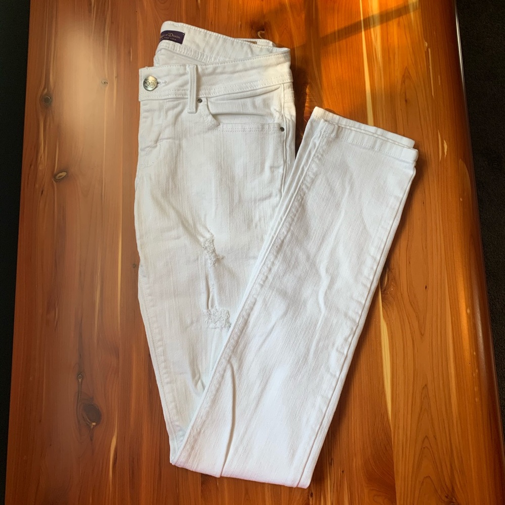 Divine Rights of Denim white distressed jeans
